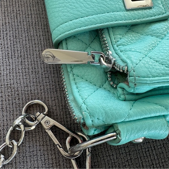 Charming Charlie Teal Quilted Crossbody/Wristlet - Picture 3 of 6